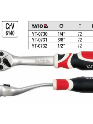Gola ráčna Yato vyhnutá s páčkou 1/2"
