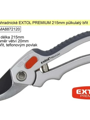 Nůžky zahradnické EXTOL PREMIUM 215mm půlkulatý břit