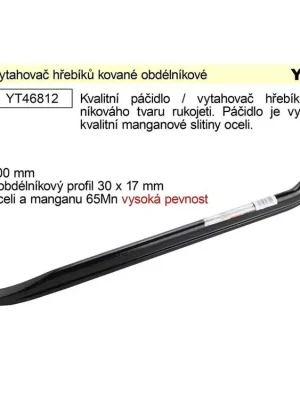 Páčidlo vytahovač hřebíků kované délka  600mm obdélníkový profil 30x17mm