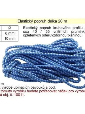 Gumový elastický popruh 20 m x 10 mm