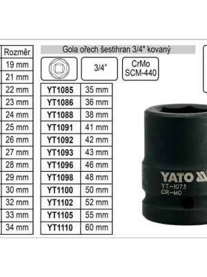 Gola ořech šestihran 3/4" kovaný 42mm