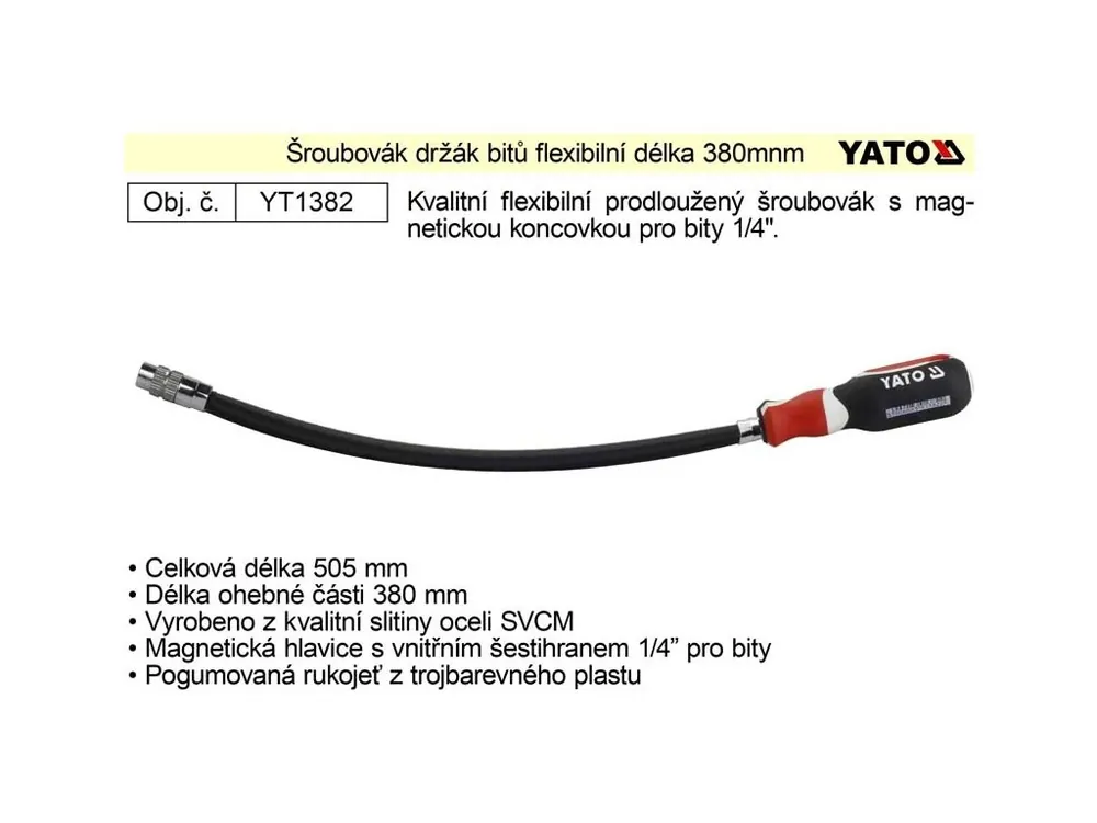 Šroubovák držák bitů flexibilní 380mnm Yato