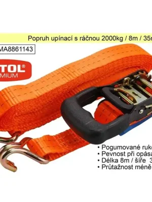 Popruh upínací s ráčnou 2000kg / 8m / 35mm 1 kus