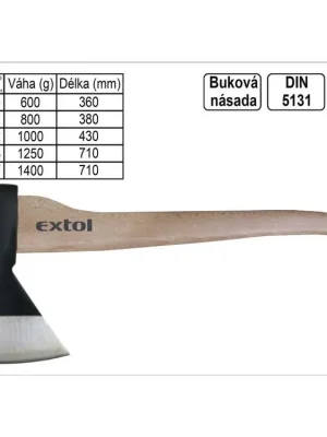 Sekera EXTOL PREMIUM s bukovou násadou 800g