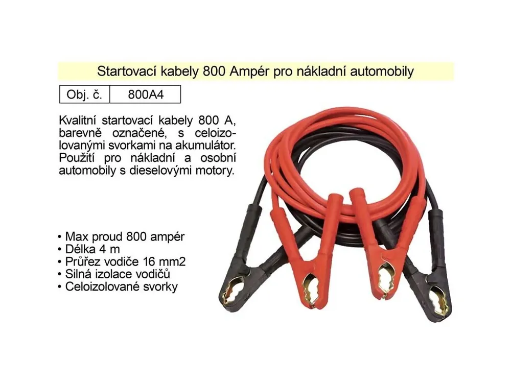 Startovací kabely 800 A 4m