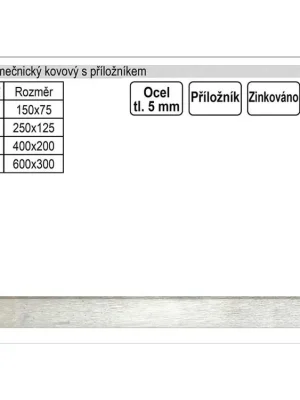 Úhelník zámečnický kovový příložný 200x400mm