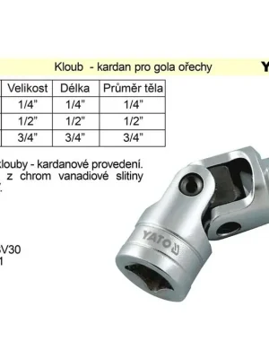 Kloub - kardan 3/4" pro gola ořechy