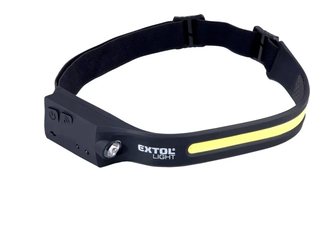 EXTOL LIGHT čelovka 350lm, USB nabíjení, s IR čidlem, COB, XPE LED 43186