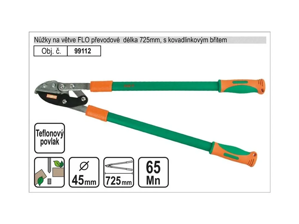 Nůžky na větve FLO 725mm kovadlinkový břit převodové