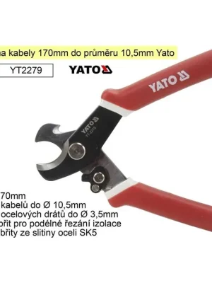 Kleště na kabely 170mm do průměru 10,5mm Yato