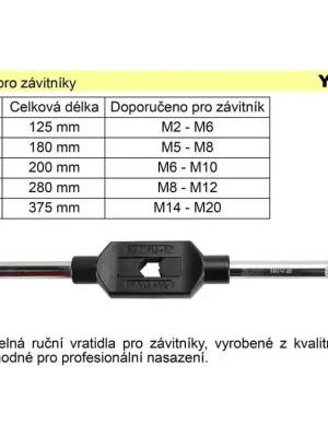 Vratidlo pro závitníky M5-M20 délka 375m