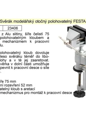 Svěrák modelářský otočný polohovatelný
