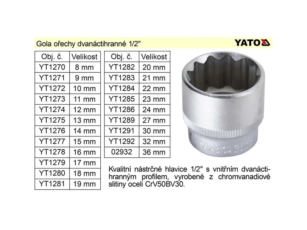 TRIUMF Gola ořech dvanáctihran 41mm 3/4" 12hran