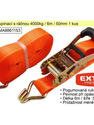 Popruh upínací s ráčnou 4000kg / 6m / 50mm 1 kus