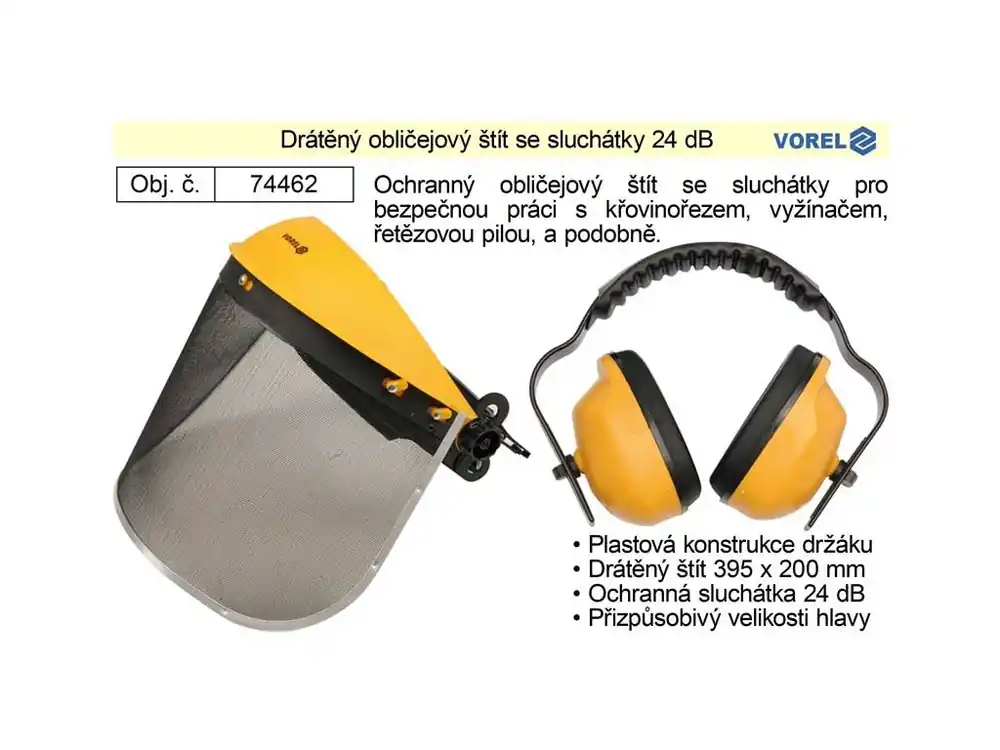 Obličejový štít se sluchátky Vorel