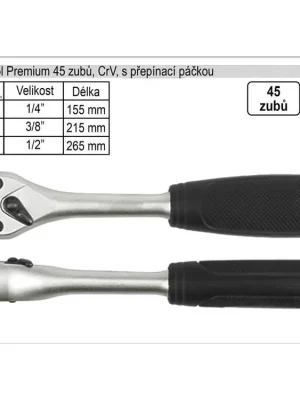 Gola ráčna Extol rovná s páčkou 1/2"