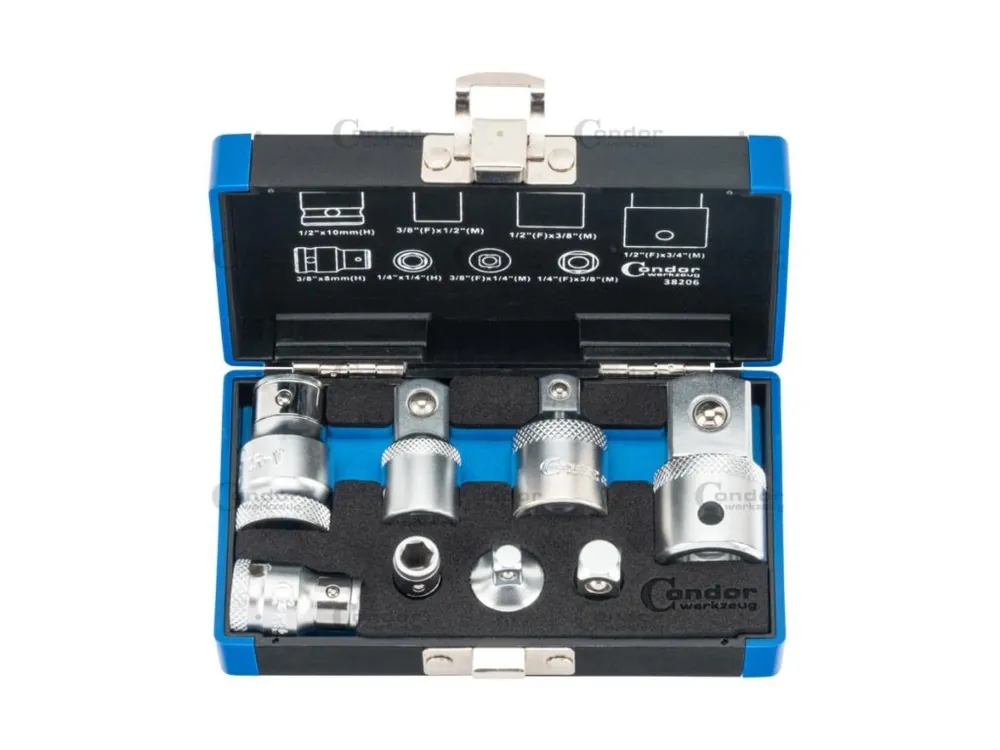 Condor Xcess Performance 38206, redukce na gola ořechy 1/4"-3/4" adaptéry, sada 8ks