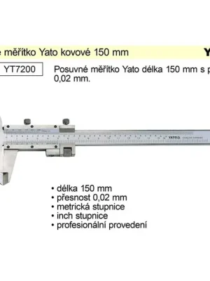 Posuvné  měřítko kovové YATO 150mm