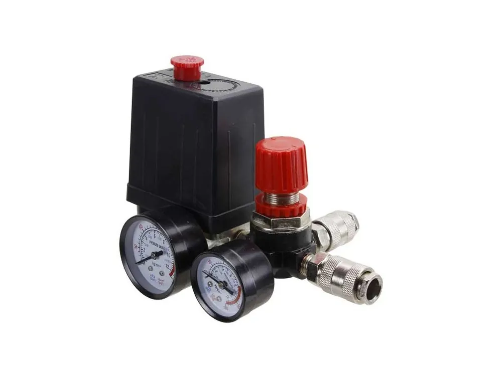SILVER Tlakový spínač na kompresor 230V, s regulátorem, 2 výstupy