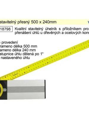 Úhelník stavitelný přesný 500 x 240mm