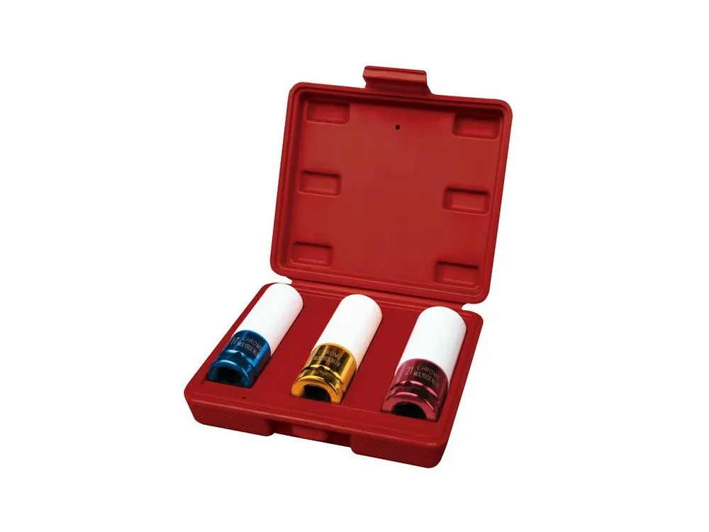 hlavice nástrčné rázové, sada 3ks, 1/2“, 17-19-21mm, L 86mm, L 86mm, CrMoV, FORTUM