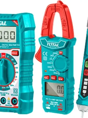 TOTAL Sada digitálního multimetru, multimetru klešťového a zkoušečky AC napětí, Total