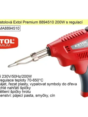 Pájka pistolová Extol Premium 8894510 200W s regulací