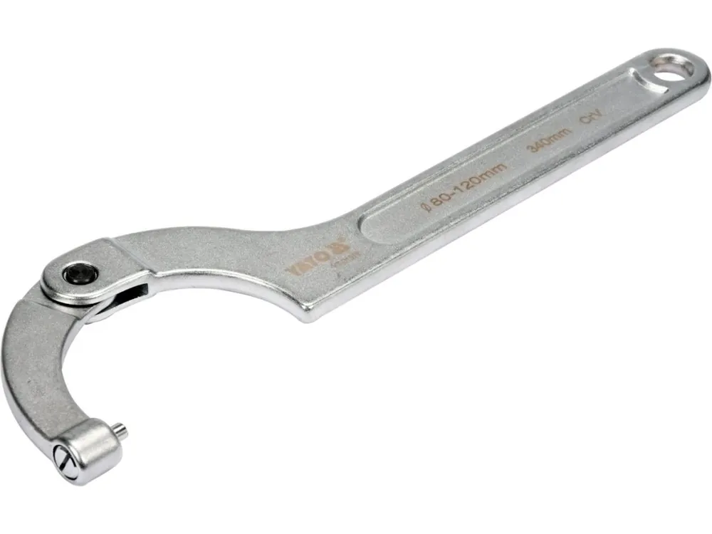 YATO Hákový klíč s čepem, stavitelný 80-120mm YT-01678