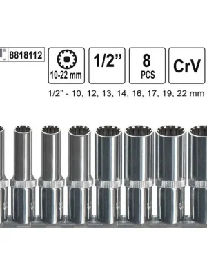 Gola ořechy Multilock 1/2" sada 8 kusů 10-22mm