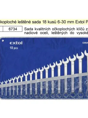 Klíče očkoploché leštěné sada 18 kusů 6-30mm CrV