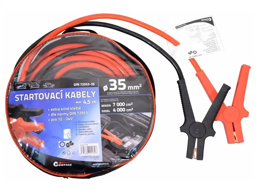 Startovací kabely 35 délka 4,5m TÜV/GS DIN72553
