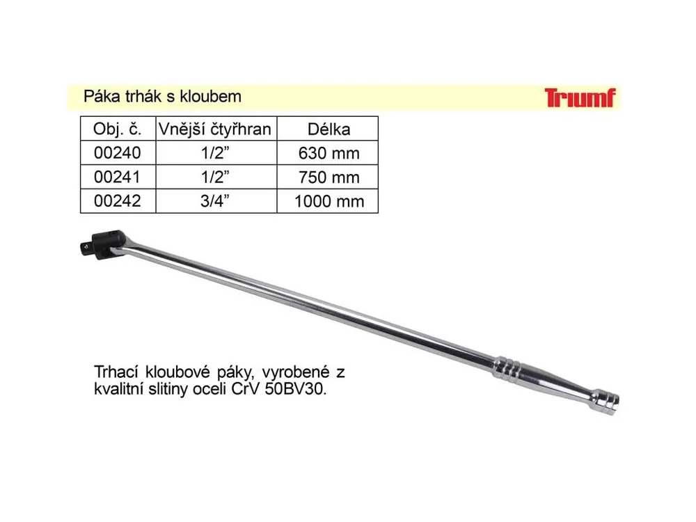 Páka trhák s kloubem 3/4" délka 630mm 100-01378