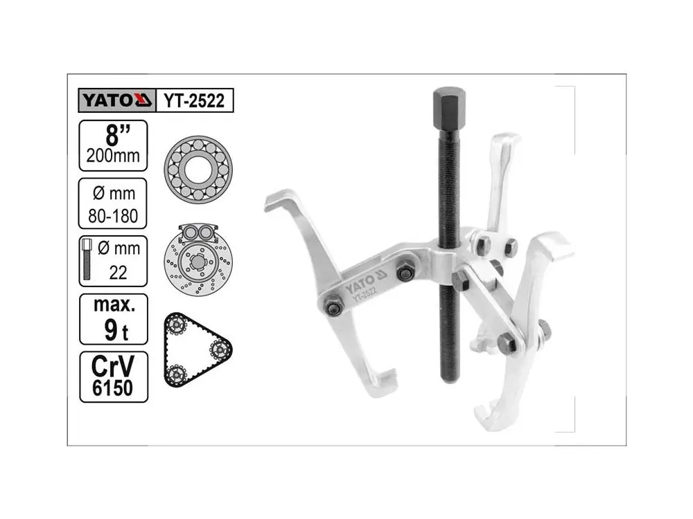 Stahovák YATO 3-ramenný šíře ramen 180mm délka 200mm
