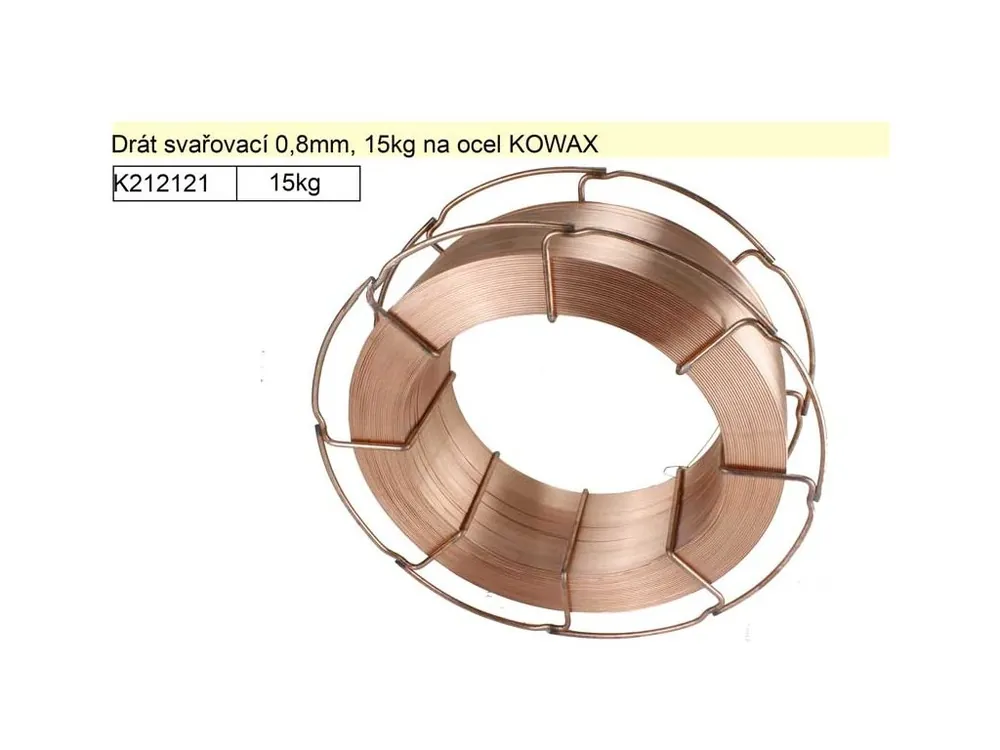 Drát svařovací 0,8mm, 15kg na ocel, G3Si1, KOWAX KWX30815