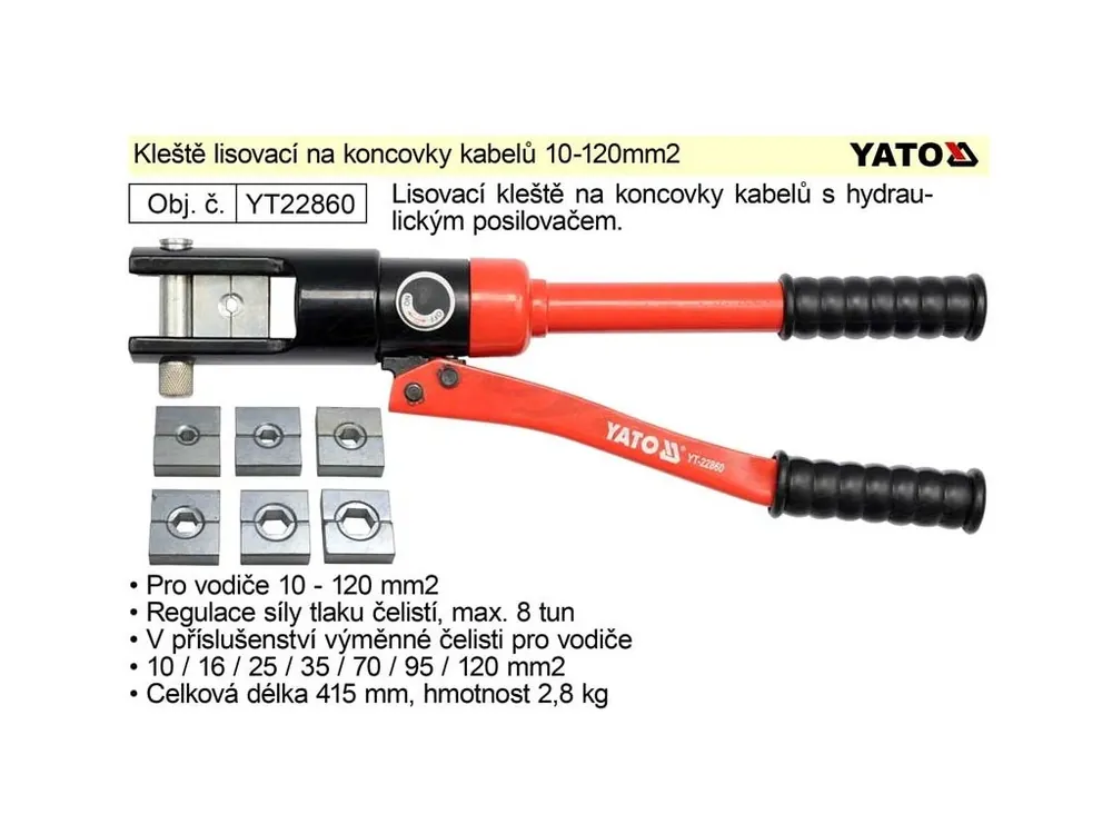 Kleště lisovací na koncovky kabelů 10-120mm2