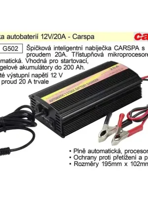 Nabíječka autobaterií 12V/20A - Carspa