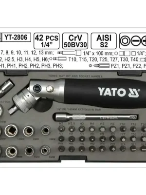 YATO Gola sada 42 dílů 1/4" YT-2806