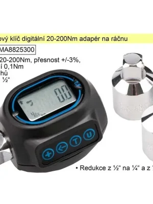 Momentový klíč digitální 20-200Nm adapér na ráčnu 8825300