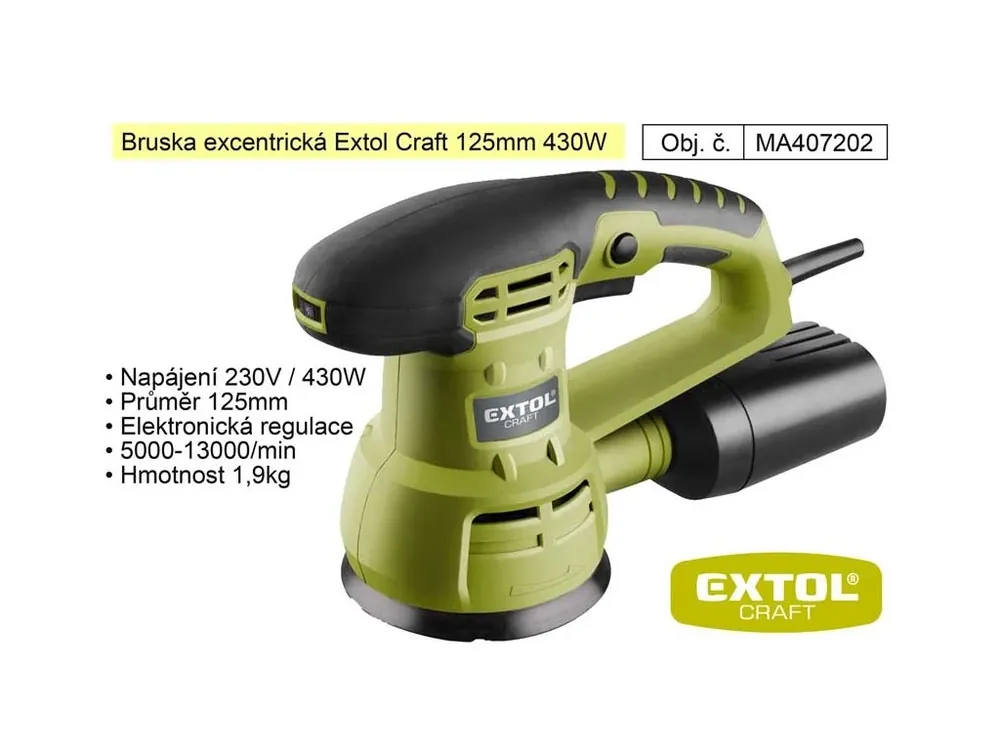Bruska excentrická 125 mm 430 W Extol 407202