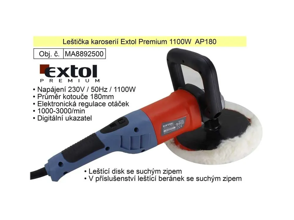 Leštička karoserií Extol Premium 1100W AP180