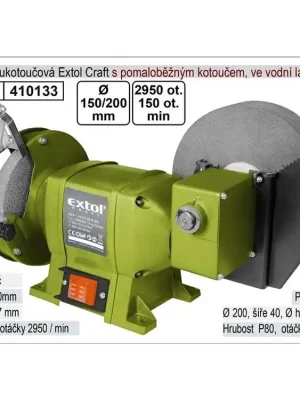 Bruska dvoukotoučová s pomaloběžným kotoučem 250 W Extol 410133