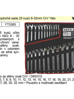 Klíče očkoploché sada 25 kusů 6-32mm CrV Yato