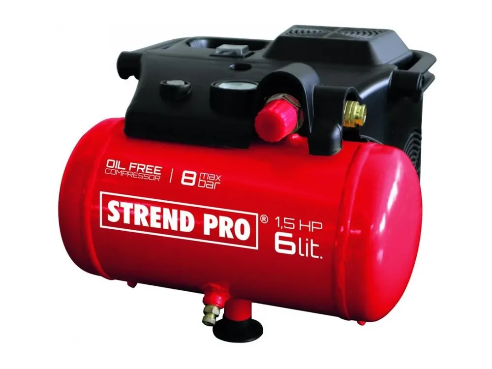 STREND PRO Přenosný kompresor BOF1506, bezolejový, 1,1 kW, 6 lit.