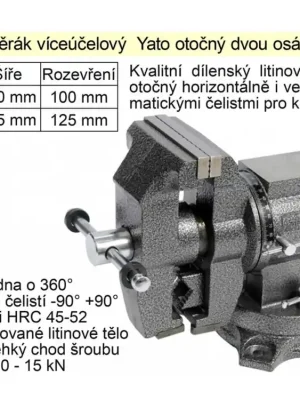 Svěrák víceúčelový 100 mm Yato otočný dvou osách