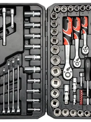 YATO Gola sada 1/2", 3/8", 1/4" + příslušenství 120 ks YT-38801