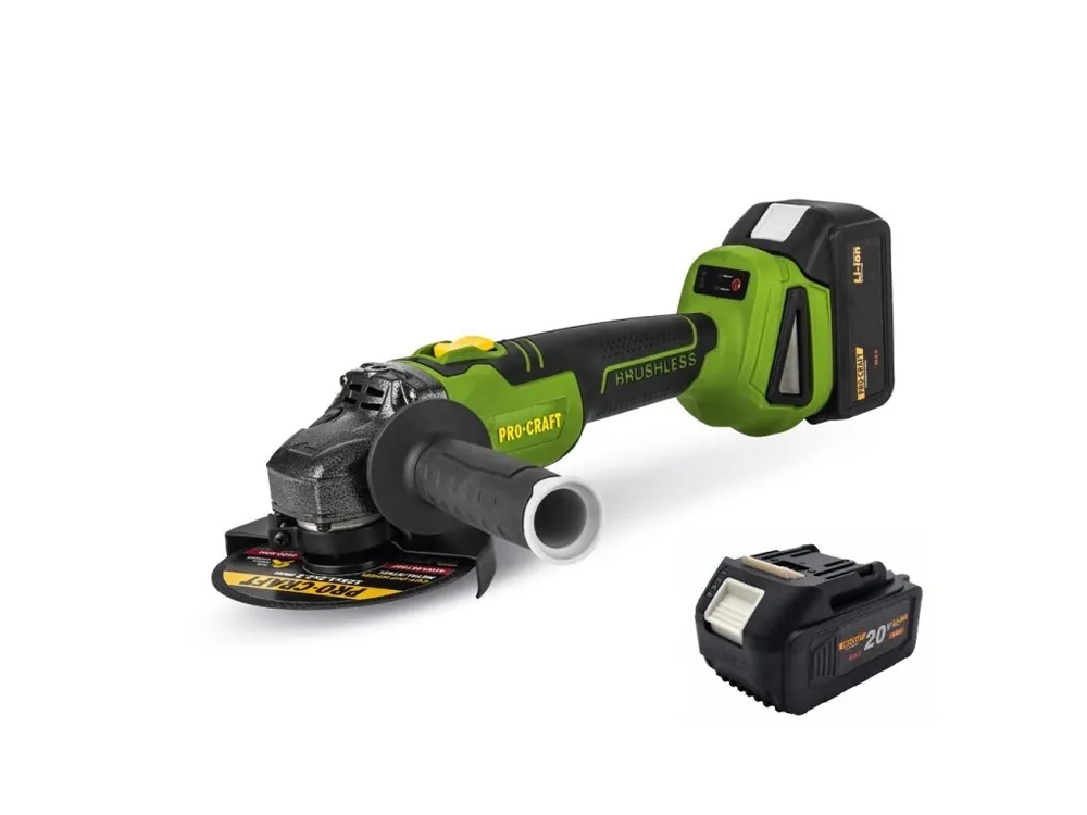 PROCRAFT PWA216 Aku úhlová bruska 125mm, bezuhlíková, 20V 2x4.0Ah