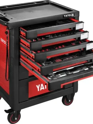 YATO Dílenský vozík s nářadím 165ks, 7 zásuvek, pro autoservis YT-55293