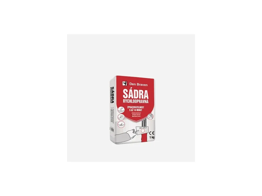 Sádra rychloopravná FAST GIPS 1kg - Den Braven