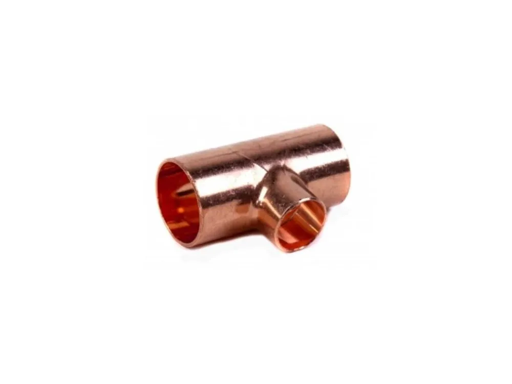 T-kus 5130 28x22x28mm, s konci na vnitřní pájení, měď