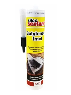 Tmel butylenový plastický, 310 ml, šedý, SILCO